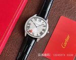 Copy Drive De Cartier Stainless Steel Case Silver Dial Diamond Bezel