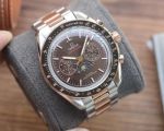 Omega Replica Speedmaster 2-Tone 42mm Brown Chronograph Moonphase Face