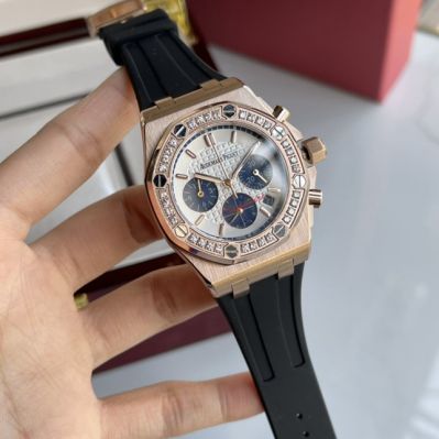 Replica Audemars Piguet Royal Oak Offshore Rose Gold Case 37mm For Ladies