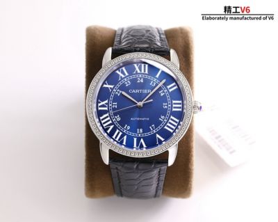 Replica RONDE SOLO DE CARTIER London SOLO SS Case Blue Face Watch