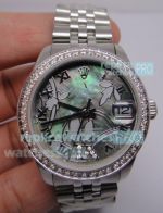 Replica Rolex Datejust Silver Maple Leaf Dial SS Case Watch