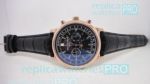 Copy Patek Philippe Watches - Moonphase Grand Complication Black Dial Leather Watch