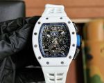 Superclone Richard Mille RM11 white rubber strap blue inner bezel watch