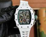 Superclone Richard Mille RM11 white rubber strap green inner bezel watch